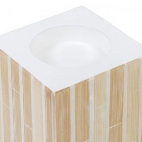 Portacandele Beige Bambù Legno MDF 10,5 x 10,5 x 10,5 cm