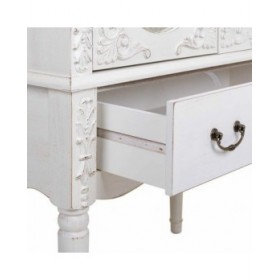 Armadio Alexandra House Living Bianco Vetro Legno di abete Legno MDF 12 x 140 x 80 cm