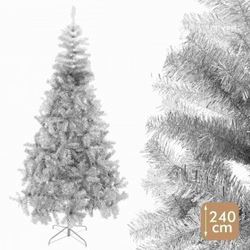 Albero di Natale Argentato Metallo Plastica 120 X 120 X 240 CM
