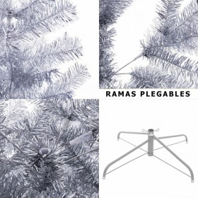 Albero di Natale Argentato Metallo Plastica 120 X 120 X 240 CM