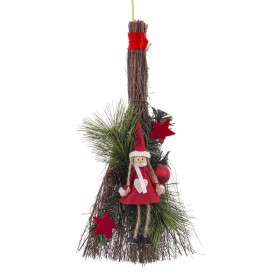 Decorazione pensile Rosso Multicolore Fibra naturale 20 x 5 x 35 cm