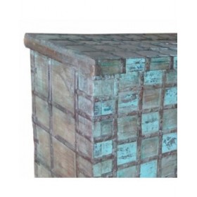 Baule Alexandra House Living Azzurro Ferro Acacia Legno di mango 46 x 86 x 130 cm