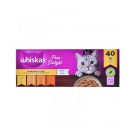 Cibo per gatti Whiskas Pure Delight Pollo Tacchino Anatra Uccelli 40 x 85 g