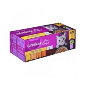 Cibo per gatti Whiskas Pure Delight Pollo Tacchino Anatra Uccelli 40 x 85 g