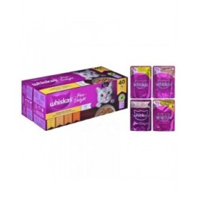 Cibo per gatti Whiskas Pure Delight Pollo Tacchino Anatra Uccelli 40 x 85 g