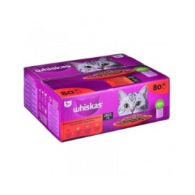 Cibo per gatti Whiskas Classic Meals Pollo Carne di vitello Agnello Uccelli 80 x 85 g