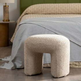 Puff Beige Poliestere 46 X 44 X 41 CM