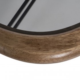Tavolino da Caffè Nero Naturale Cristallo Ferro Legno d'albero della gomma 76 x 81 x 38 cm