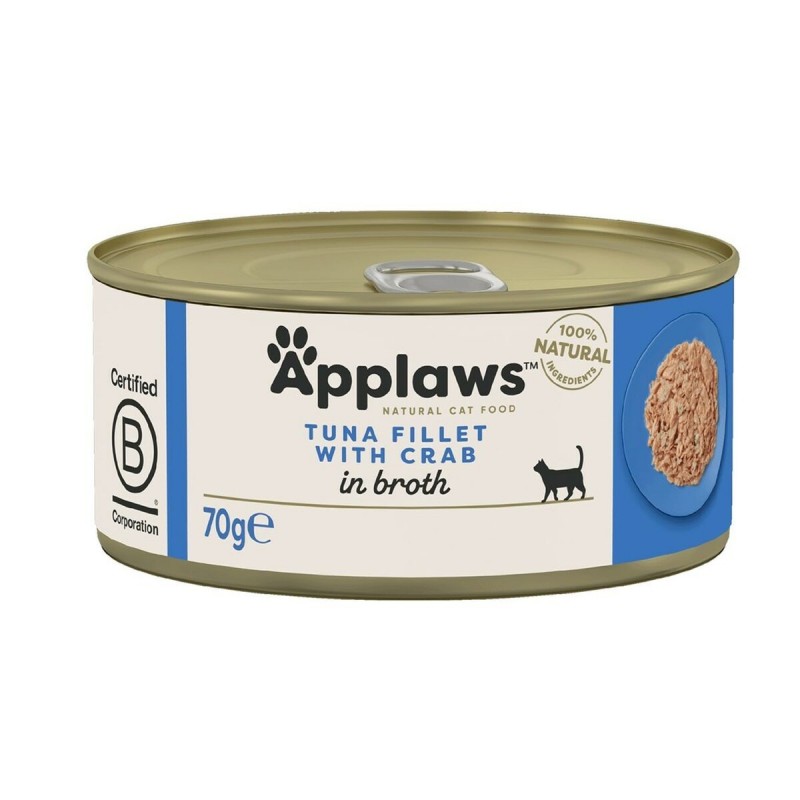 Cibo per gatti Applaws Tuna fillet with crab in broth Tonno Pesce Granchio 70 g