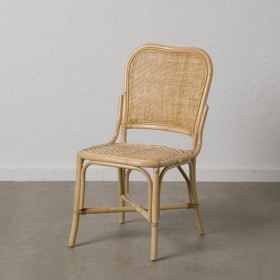 Sedia da Sala da Pranzo Naturale Rattan 51 X 62 X 89 CM