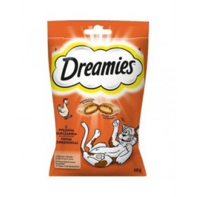 Spuntino per Cat Dreamies Leccornie Pollo Carne di manzo e vitello 60 L 60 g