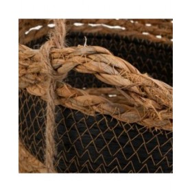 Set di Cesti Alexandra House Living Nero Fibra naturale 26 x 19 x 26 cm 22 x 16,5 x 22 cm 18 x 14,5 x 18 cm Riattaccare 3 Pezzi