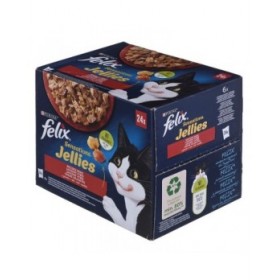 Cibo per gatti Purina Pollo Carne di vitello Agnello Anatra 24 x 85 g
