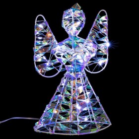 Decorazione luminosa Argentato Angelo 16 x 9 x 25 cm