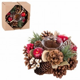 Decorazione Natalizia Multicolore Naturale 18 x 18 x 8,5 cm