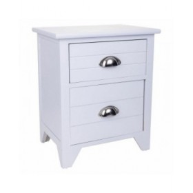 Comodino Alexandra House Living Bianco 28 x 45 x 38 cm
