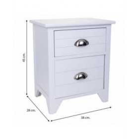 Comodino Alexandra House Living Bianco 28 x 45 x 38 cm