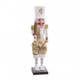 Decorazione Natalizia Bianco Dorato Soldato 11 x 9 x 38 cm