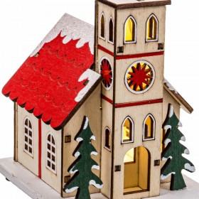 Decorazione Natalizia Multicolore Chiesa 9,5 x 7,5 x 14,5 cm