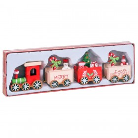 Decorazione Natalizia Multicolore Treno 24,5 x 6,5 x 3 cm