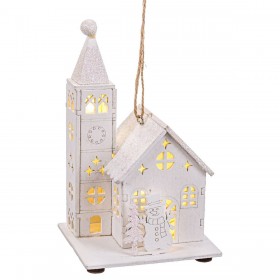 Decorazione Natalizia Bianco Chiesa 8,5 x 7,5 x 14,5 cm