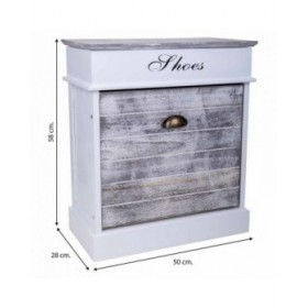 Scarpiera Alexandra House Living Bianco 28 x 58 x 50 cm 1 cassetto