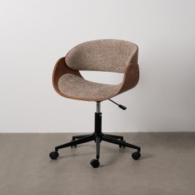 Sedia da Ufficio Marrone Nero Beige 59 x 64 x 88 cm