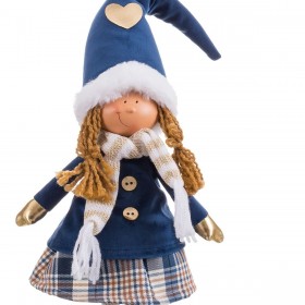 Decorazione Natalizia Azzurro Bambina 16 x 10 x 52 cm