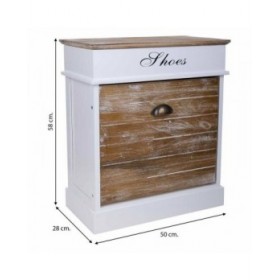 Scarpiera Alexandra House Living Bianco 28 x 58 x 50 cm 1 cassetto