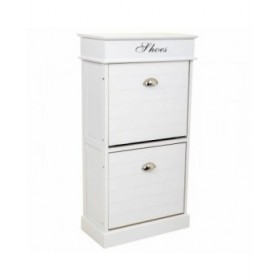 Scarpiera Alexandra House Living Bianco 28 x 98 x 50 cm 2 cassetti