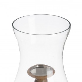 Portacandele Naturale Legno Cristallo 20 x 20 x 68 cm