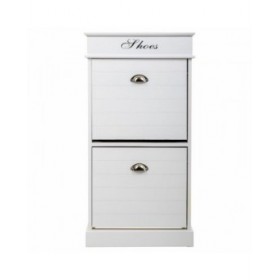 Scarpiera Alexandra House Living Bianco 28 x 98 x 50 cm 2 cassetti