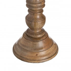Portacandele Naturale Legno Cristallo 20 x 20 x 57 cm