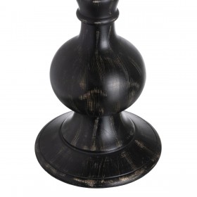 Portacandele Nero Legno Cristallo 23 x 23 x 58 cm
