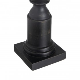 Portacandele Nero Legno Cristallo 12 x 12 x 47 cm