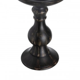 Portacandele Nero Legno Cristallo 18 x 18 x 47 cm