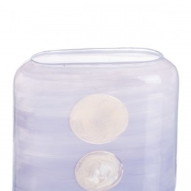 Vaso Azzurro Bianco Resina Cristallo 22 x 10 x 24 cm
