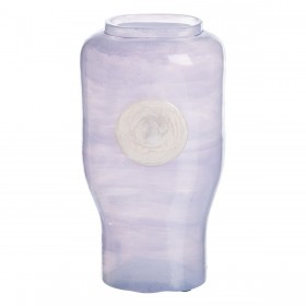 Vaso Azzurro Bianco Resina Cristallo 12 x 9 x 25 cm
