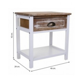 Comodino Alexandra House Living Bianco 29 x 42 x 40 cm