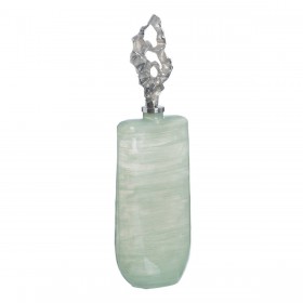 Bottiglia Verde Argentato Alluminio Cristallo 19 x 13 x 62 cm Decorativa