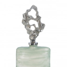 Bottiglia Verde Argentato Alluminio Cristallo 19 x 13 x 62 cm Decorativa