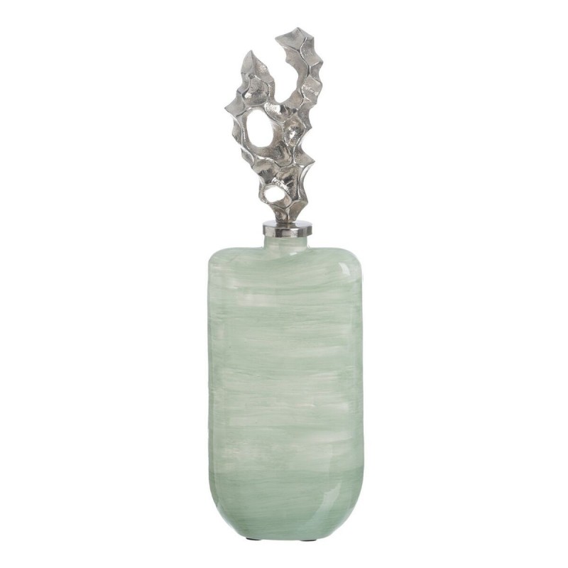 Bottiglia Verde Argentato Alluminio Cristallo 16 x 9 x 54 cm Decorativa