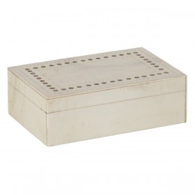 Scatola Decorativa Crema Dorato Resina Rame 23 x 15 x 8 cm