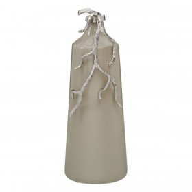 Bottiglia Beige Argentato Alluminio Cristallo 20 x 11 x 53 cm Decorativa