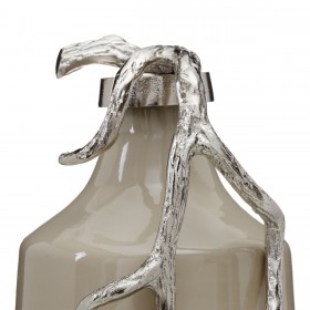 Bottiglia Beige Argentato Alluminio Cristallo 20 x 11 x 53 cm Decorativa