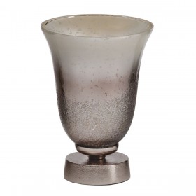 Vaso Argentato Alluminio Cristallo 17 x 17 x 22 cm