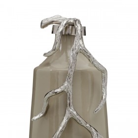 Bottiglia Beige Argentato Alluminio Cristallo 17 x 16 x 44 cm Decorativa