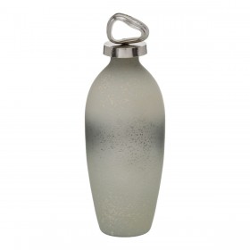 Bottiglia Grigio Argentato Alluminio Cristallo 12 x 12 x 36 cm Decorativa