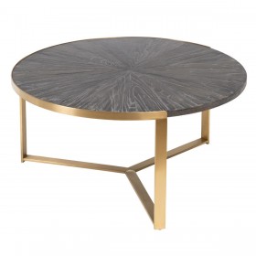 Tavolino da Caffè Dorato Marrone scuro 90 x 90 x 45 cm