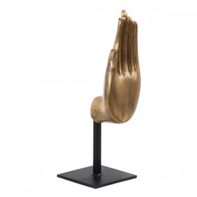 Statua Decorativa Nero Dorato Legno 10 x 12 x 30 cm